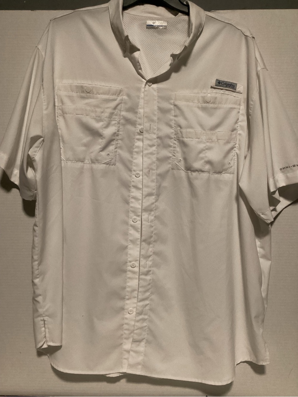 Columbia White Short-Sleeve Button-Down Shirt xxl
